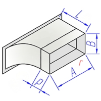 Купить врезка прямоугольного сечения радиусная в прямоугольный воздуховод оптом | ПРОТОРГ
