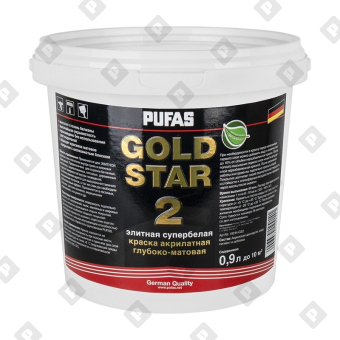 Краска в/д для стен и потолков Pufas GOLD STAR 2 (0,9 л) - №1
