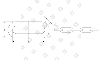 Цепь длиннозвенная DIN 763 4х32, нерж. сталь A2 - №2