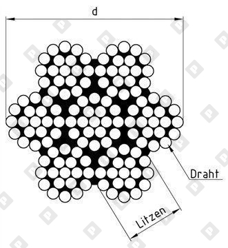 Трос ART 8382 (DIN 3060) Ø12 мм, конструкция 7х19, нерж. сталь А4 - №2