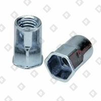 Заклепка М6x15.5 полушестигранная с внутренней резьбой и уменьшенным бортом, оц. сталь - №1