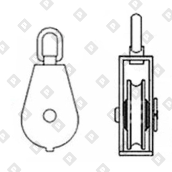 Блок одинарный 1/2" (15 мм) с вертл. и металлическим диском, оц. сталь - №2