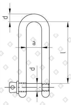 Скоба такелажная D-образная ART 8259 Ø8 мм удлиненная, нерж. сталь А4 - №2