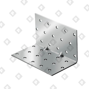 Уголок крепежный 50х50х50х2 мм, с двумя рёбрами, оцинк. - №1