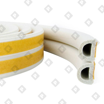 Уплотнитель сдвоенный типа D, белый, 1 пог.м - №1