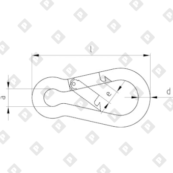 Карабин пожарный DIN 5299С 8x80, оц. сталь - №2