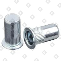 Заклепка М6x22 закрытая с внутренней резьбой, насечками и цилиндрическим бортом, оц. сталь - №1