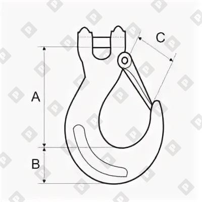 Крюк 1.12 т с вилочным соединением, кл. пр. 8 - №2