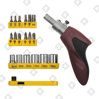 Отвертка Biber 85554 с набором бит и головок (20 предметов) - №1