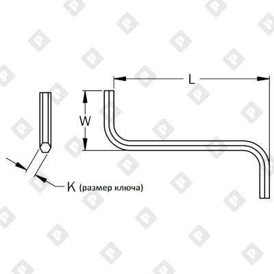 Ключ Z-образный шестигранный, внутренний SW4, оц. сталь - №2