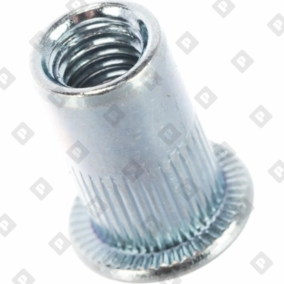 Заклепка М5x12 с внутренней резьбой, насечками и цилиндрическим бортом, оц. сталь - №3