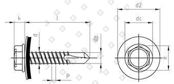 DIN 7504 A2 K 5,5X35 уплотн. шайба 16мм - №4