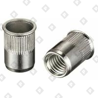 Заклепка М10x19.5 с внутренней резьбой, насечками и уменьшенным бортом, нерж. сталь A2 - №1