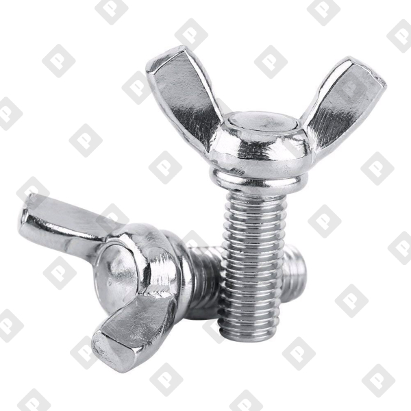 Винт DIN 316 M6x60 барашковый с прямыми лепестками американской формы, кл. пр. 4.8, оц. сталь - №1